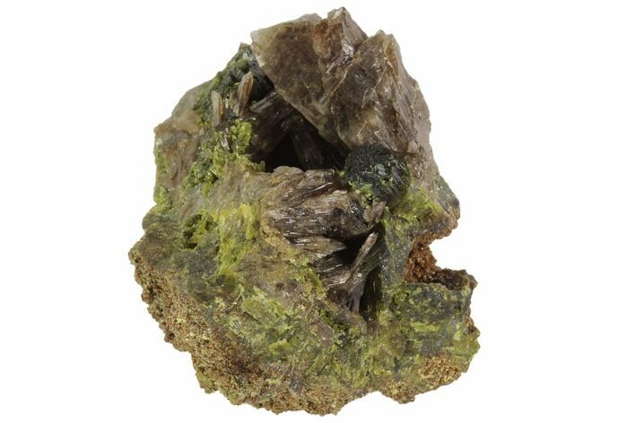 Axinite & Epidote Crystal Cluster - Peru #99667